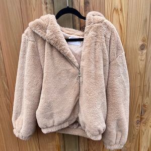 Oak and fort fuzzy teddy jacket